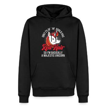 Red Hair Unicorn Magic Redhead Ginger Red Haired - Men’s Premium Organic Hoodie - black - Front - Nico (187cm)