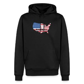 USA Fahne Amerika Flagge Baseball Shirt - Männer Premium Bio Hoodie - Schwarz - Vorne - Nico (187cm)