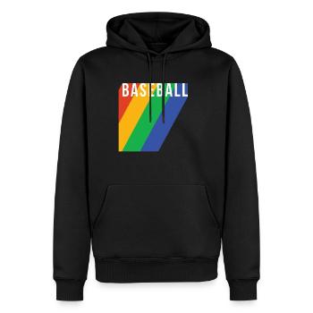 Cadeau de chemise de baseball arc-en-ciel - Sweat à capuche Premium bio Homme - noir - Devant - Nico (187cm)