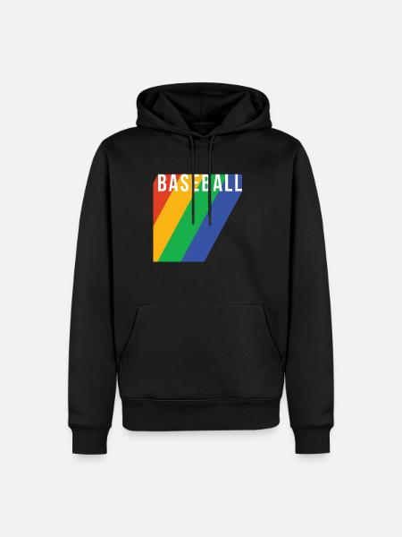 Rainbow Baseball Shirt Gift - Men’s Premium Organic Hoodie - black