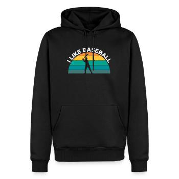 Vintage Retro J’aime Le Cadeau Chemise de Baseball - Sweat à capuche Premium bio Homme - noir - Devant - Nico (187cm)