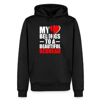 Heart Belongs To Redhead Girlfriend Boyfriend - Men’s Premium Organic Hoodie - black - Front - Nico (187cm)