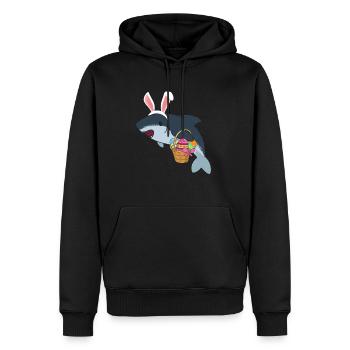 Requin de Pâques - Sweat à capuche Premium bio Homme - noir - Devant - Nico (187cm)