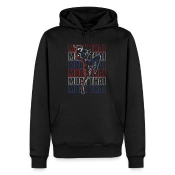 Fighter Muay Thai Sports MMA Thailand Boxing - Men’s Premium Organic Hoodie - black - Front - Nico (187cm)