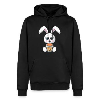Bubble Milk Tea Kaninchen Hase trinkt Milchtee - Männer Premium Bio Hoodie - Schwarz - Vorne - Nico (187cm)