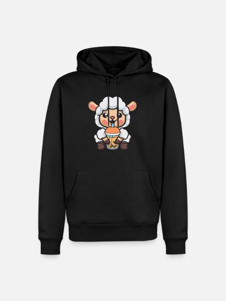 Bubble Tea Sheep - Men’s Premium Organic Hoodie - black