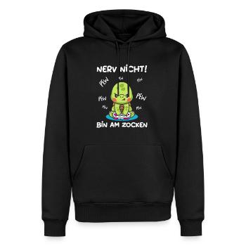 Bin am Zocken Gaming Schildkröte - Männer Premium Bio Hoodie - Schwarz - Vorne - Nico (187cm)