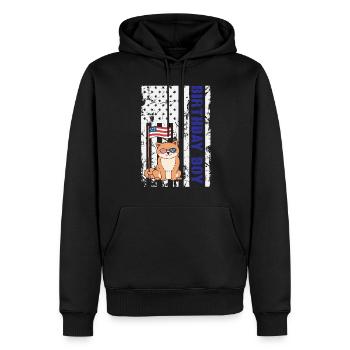 Dog America 4 juillet Anniversaire Garçon Drapeau américain - Sweat à capuche Premium bio Homme - noir - Devant - Nico (187cm)
