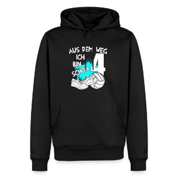 Volleyball Geburtstag Ich bin 4 Jahre - Männer Premium Bio Hoodie - Schwarz - Vorne - Nico (187cm)
