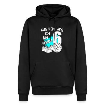 Volleyball Geburtstag Ich bin 6 Jahre - Männer Premium Bio Hoodie - Schwarz - Vorne - Nico (187cm)