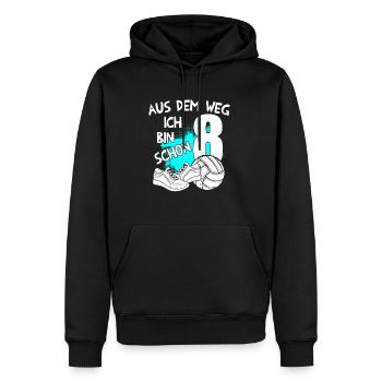 Volleyball Geburtstag Ich bin 8 Jahre - Männer Premium Bio Hoodie - Schwarz - Vorne - Nico (187cm)