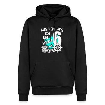 Piraten Geburtstag Ich bin 6 Jahre alt - Männer Premium Bio Hoodie - Schwarz - Vorne - Nico (187cm)