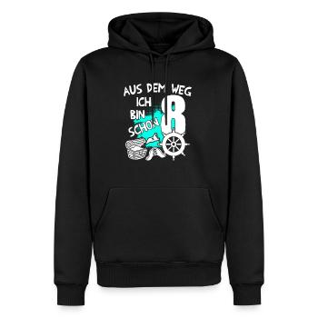 Piraten Geburtstag Ich bin 8 Jahre alt - Männer Premium Bio Hoodie - Schwarz - Vorne - Nico (187cm)