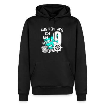 Piraten Geburtstag Ich bin 9 Jahre alt - Männer Premium Bio Hoodie - Schwarz - Vorne - Nico (187cm)
