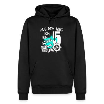 Piraten Geburtstag Ich bin 5 Jahre alt - Männer Premium Bio Hoodie - Schwarz - Vorne - Nico (187cm)