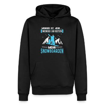 Weniger Arbeiten Mehr Snowboarden - Männer Premium Bio Hoodie - Schwarz - Vorne - Nico (187cm)