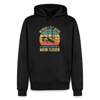 Weniger Arbeiten Mehr Modellfliegen Modellflieger - Männer Premium Bio Hoodie - Schwarz - Vorne - Nico (187cm)