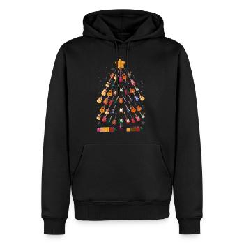 Guitares Christmas Christmas Tree Guitariste - Sweat à capuche Premium bio Homme - noir - Devant - Nico (187cm)