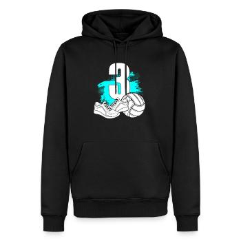 Volleyball 3 Years Old Volleyballer 3rd Birthday - Männer Premium Bio Hoodie - Schwarz - Vorne - Nico (187cm)