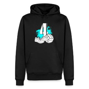 Volleyball 4 Years Old Volleyballer 4th Birthday - Männer Premium Bio Hoodie - Schwarz - Vorne - Nico (187cm)