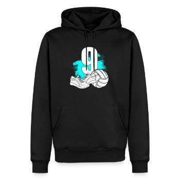 Volleyball 9 Years Old Volleyballer 9th Birthday - Männer Premium Bio Hoodie - Schwarz - Vorne - Nico (187cm)