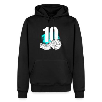 Volleyball 10 Years Old Volleyballer 10th Birthday - Männer Premium Bio Hoodie - Schwarz - Vorne - Nico (187cm)
