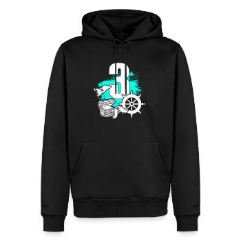 Pirat 3 Jahre alt - Männer Premium Bio Hoodie - Schwarz - Vorne - Nico (187cm)