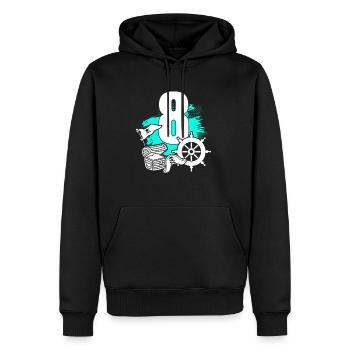 Pirate 8 ans - Sweat à capuche Premium bio Homme - noir - Devant - Nico (187cm)