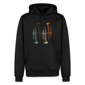 Trompete Trompeter Geschenk Retro Trompetenspieler - Männer Premium Bio Hoodie - Schwarz - Vorne - Nico (187cm)