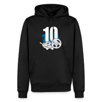 Contrôleur de jeu 10 ans Gamer 10 anniversaire - Sweat à capuche Premium bio Homme - noir - Devant - Nico (187cm)