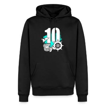 Pirat 10 Jahre alte Piraten Schatz 10. Geburtstag - Männer Premium Bio Hoodie - Schwarz - Vorne - Nico (187cm)