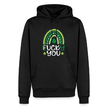 Lucky You Rainbow Shamrock - Sweat à capuche Premium bio Homme - noir - Devant - Nico (187cm)