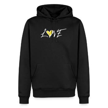 Cadeau de chemise de softball d’amour - Sweat à capuche Premium bio Homme - noir - Devant - Nico (187cm)
