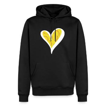 Herz Softball Shirt Geschenk - Männer Premium Bio Hoodie - Schwarz - Vorne - Nico (187cm)