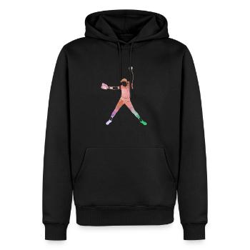 Softball Spielerin Shirt Geschenk - Männer Premium Bio Hoodie - Schwarz - Vorne - Nico (187cm)