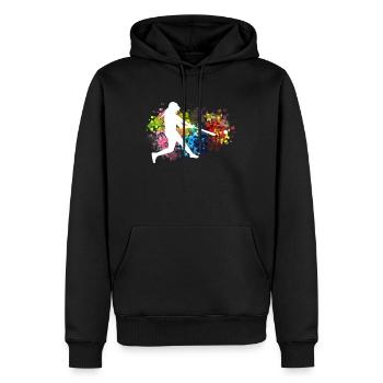 Softball Spieler Shirt Geschenk - Männer Premium Bio Hoodie - Schwarz - Vorne - Nico (187cm)