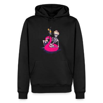 Skelett Cocktail Flamingo Sommer - Männer Premium Bio Hoodie - Schwarz - Vorne - Nico (187cm)
