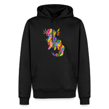 Axolotl Colorful Vintage Rainbow Retro Salamander - Men’s Premium Organic Hoodie - black - Front - Nico (187cm)