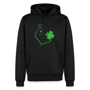 Écureuil Cloverleaf Coeur Cloverleaf - Sweat à capuche Premium bio Homme - noir - Devant - Nico (187cm)