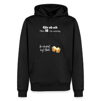 18 Jahre Gästebuch 18. Geburtstag Geschenk Alkohol - Männer Premium Bio Hoodie - Schwarz - Vorne - Nico (187cm)