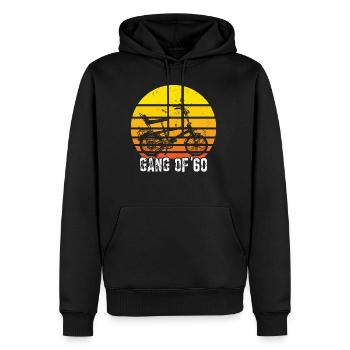 Bonanzarad Bonanza Bike Hipster Birthday 1960 - Men’s Premium Organic Hoodie - black - Front - Nico (187cm)