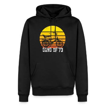 Bonanzarad Bonanza Bike Hipster Birthday 1973 - Men’s Premium Organic Hoodie - black - Front - Nico (187cm)