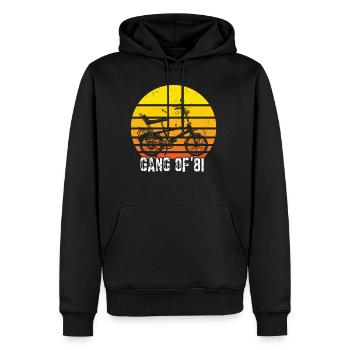 Bonanzarad Bonanza Bike Hipster Birthday 1981 - Men’s Premium Organic Hoodie - black - Front - Nico (187cm)