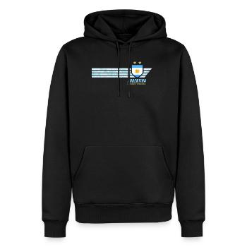 Argentinien Albiceleste Fußball Fan Trikot - Männer Premium Bio Hoodie - Schwarz - Vorne - Nico (187cm)