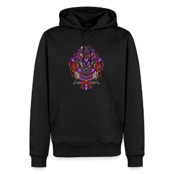 Eule Retro - Männer Premium Bio Hoodie - Schwarz - Vorne - Nico (187cm)