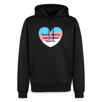 Trans Rights Are Human Rights Transsexual Shirt - Men’s Premium Organic Hoodie - black - Front - Nico (187cm)