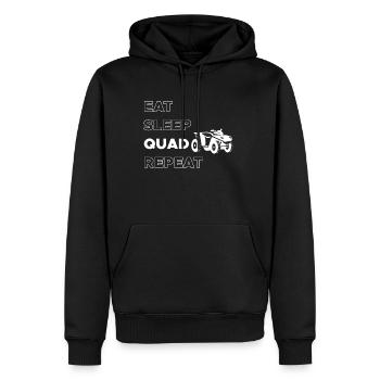 Eat Sleep Quad Repeat Shirt Cadeau - Sweat à capuche Premium bio Homme - noir - Devant - Nico (187cm)