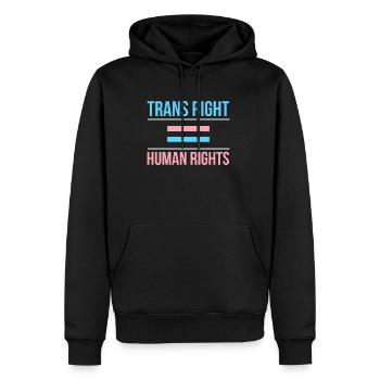 Trans Right = Human Rights Transsexual - Men’s Premium Organic Hoodie - black - Front - Nico (187cm)