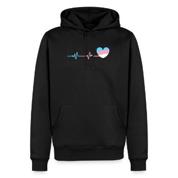Herzschlag Herzlinie Herzfrequenz Transsexuell - Männer Premium Bio Hoodie - Schwarz - Vorne - Nico (187cm)