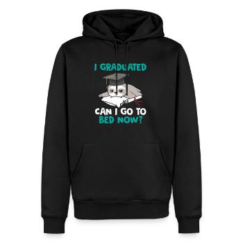 I Graduated Can I Go To Bed Now Faultier Abschluss - Männer Premium Bio Hoodie - Schwarz - Vorne - Nico (187cm)